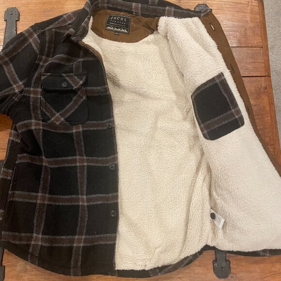 Jachs New York Men's Sherpa Lined Wool Blend Shirt Jacket Size L - Picture 5 of 11
